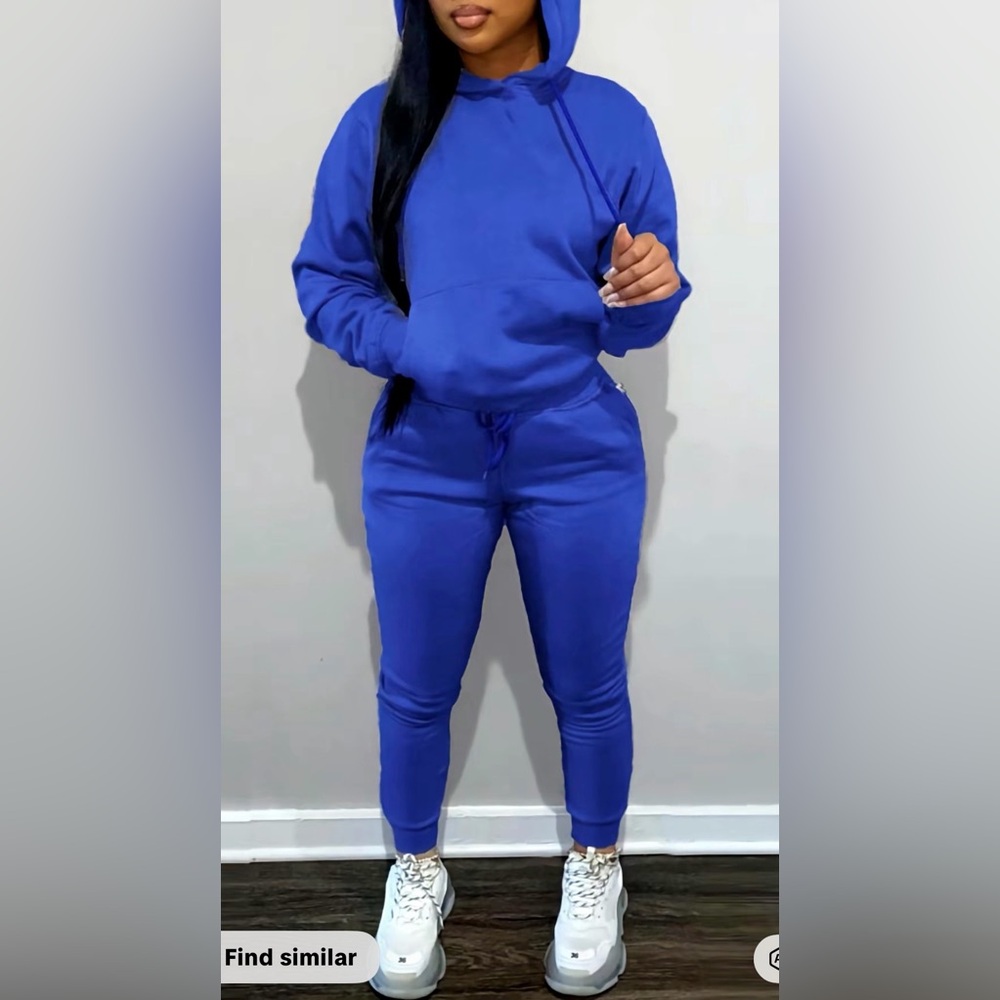 Women's Blue Hoodie and Jogger Set